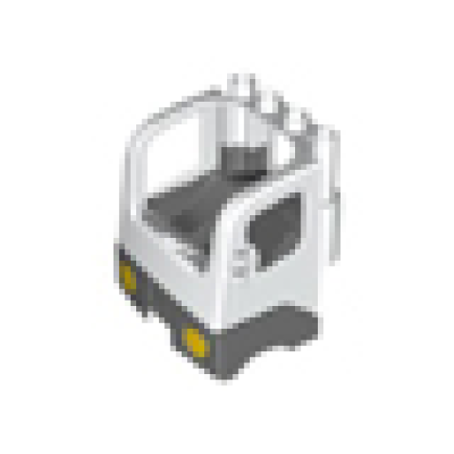 Деталь LEGO 48125c03 Duplo Cabin Truck Semi-Tractor Cab with Dark Bluish Gray Base - White