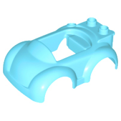 Duplo Car Body with 2 Studs on Back, Small Windshield and Hitch - Medium Azure Duplo Car Body with 2 Studs on Back, Small Windshield and Hitch - Medium Azure