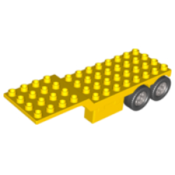 Duplo Trailer Four Rear Wheels, Elevated Front End, 4 x 12 - Yellow Duplo Trailer Four Rear Wheels, Elevated Front End, 4 x 12 - Yellow