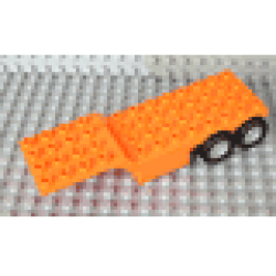 Duplo Trailer Four Rear Wheels, Elevated Front End, 4 x 12 - Orange Duplo Trailer Four Rear Wheels, Elevated Front End, 4 x 12 - Orange