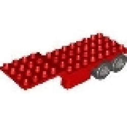 Duplo Trailer Four Rear Wheels, Elevated Front End, 4 x 12 - Red Duplo Trailer Four Rear Wheels, Elevated Front End, 4 x 12 - Red