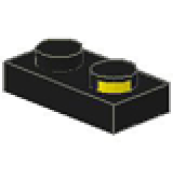 Electric Plate 1 x 2 with Contacts - Black Electric Plate 1 x 2 with Contacts - Black