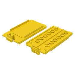 Electric 9V Battery Box Small, Bottom Lid (Battery Compartment Cover) - Yellow