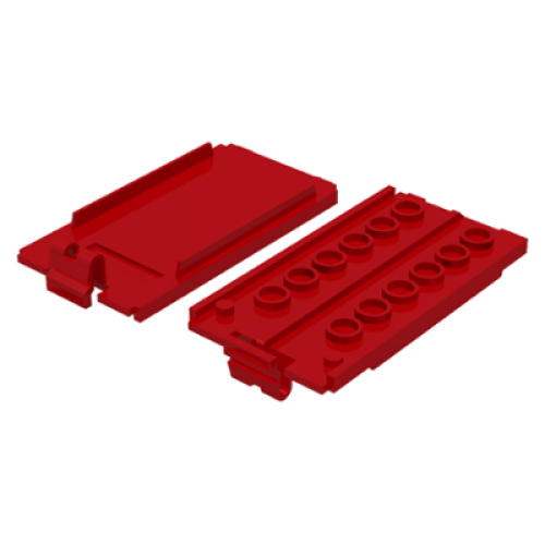 Деталь LEGO 4761 Electric 9V Battery Box Small, Bottom Lid (Battery Compartment Cover) - Red