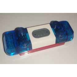 Electric, Light & Sound Siren 2 x 6 x 1 with Trans-Dark Blue Lights and White Center - Red Electric, Light & Sound Siren 2 x 6 x 1 with Trans-Dark Blue Lights and White Center - Red