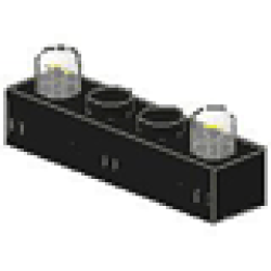 Electric, Light Brick 1 x 4 with 2 Lamps on Top - Black