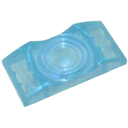 Electric, Light Slope Curved 4 x 2 x 2/3 Double with Fresnel Lens - Satin Trans-Light Blue