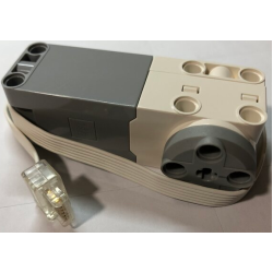 Electric, Motor SPIKE Prime / Powered Up, Medium Angular with White Top Housing and Cable - Light Bluish Gray Electric, Motor SPIKE Prime / Powered Up, Medium Angular with White Top Housing and Cable - Light Bluish Gray