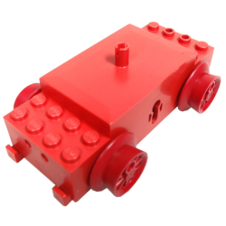 Electric, Train Motor 12V with Wheels Type I with 2 Round Contact Holes - Red