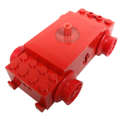 Electric, Train Motor 12V with Wheels Type II with 3 Round Contact Holes - Red