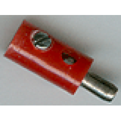 Electric, Connector, 1-Way Male Rounded with Cross-Cut Pin (Banana Plug) - Red Electric, Connector, 1-Way Male Rounded with Cross-Cut Pin (Banana Plug) - Red