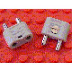 Electric, Connector, 2-Way Male Rounded Narrow Type 1 with Cross-Cut Pins - Light Gray Electric, Connector, 2-Way Male Rounded Narrow Type 1 with Cross-Cut Pins - Light Gray