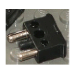 Electric, Connector, 2-Way Male Squared Narrow Long with Center Post - Black Electric, Connector, 2-Way Male Squared Narrow Long with Center Post - Black