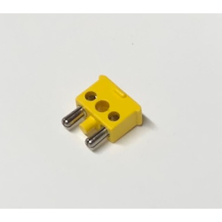 Electric, Connector, 2-Way Male Squared Narrow Long with Center Post - Yellow Electric, Connector, 2-Way Male Squared Narrow Long with Center Post - Yellow