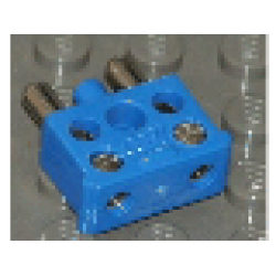 Electric, Connector, 2-Way Male Squared Narrow Long with Center Post - Blue Electric, Connector, 2-Way Male Squared Narrow Long with Center Post - Blue