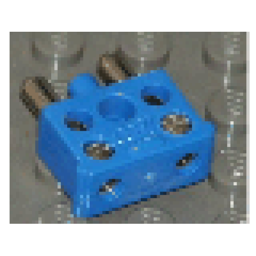 Деталь LEGO 766c01 Electric, Connector, 2-Way Male Squared Narrow Long with Center Post - Blue