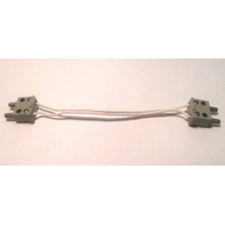 Electric, Wire 12V / 4.5V with 2 Leads, 14 Studs Long with 2 Light Gray Electric, Connector, 2-Way Male Squared Narrow Long without Center Post (x466c14 / bb0081c01) - White Electric, Wire 12V / 4.5V with 2 Leads, 14 Studs Long with 2 Light Gray Electric, Connector, 2-Way Male Squared Narrow Long without Center Post (x466c14 / bb0081c01) - White