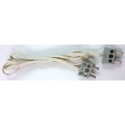 Electric, Wire 12V / 4.5V with 2 Leads, 96 Studs Long with 2 Light Gray Electric, Connector, 2-Way Male Squared Narrow Long without Center Post with Center Hole (x466c96 / bb1136c01) - White