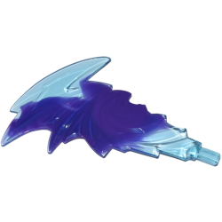 Flame Trail Spiked with Axle End with Marbled Dark Purple Pattern - Trans-Light Blue Flame Trail Spiked with Axle End with Marbled Dark Purple Pattern - Trans-Light Blue