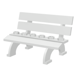 Fabuland Bench Seat - White