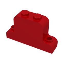 Fabuland Brick, Modified 1 x 4 x 2 Bell Shape - Red
