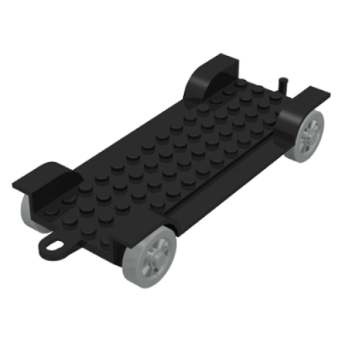 Деталь LEGO fabaa1 Fabuland Car Chassis 6 x 14 with Hitch - Black