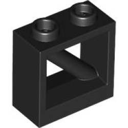 Fence 1 x 2 x 1 2/3 with Diagonal Bar - Black