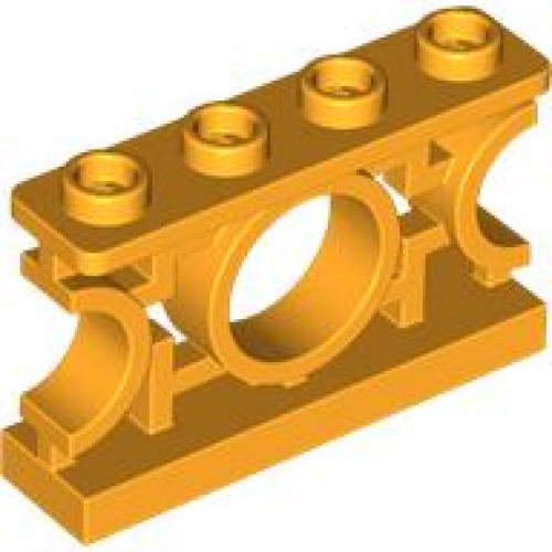 Деталь LEGO 5103 Fence 1 x 4 x 2 Ornamental Asian Lattice with Circle and 4 Studs - Bright Light Orange