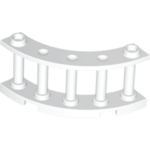 Деталь LEGO 30056 Fence 4 x 4 x 2 Quarter Round Spindled with 2 Studs - White