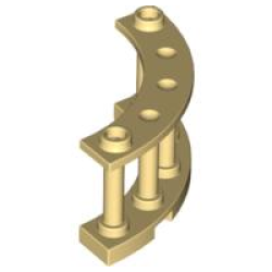 Fence 4 x 4 x 2 Quarter Round Spindled with 2 Studs - Light Yellow Fence 4 x 4 x 2 Quarter Round Spindled with 2 Studs - Light Yellow