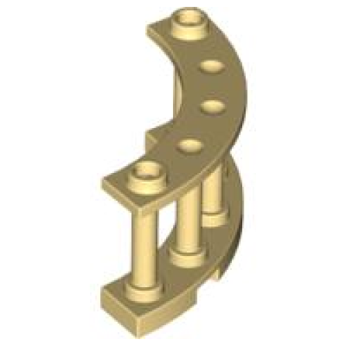 Деталь LEGO 30056 Fence 4 x 4 x 2 Quarter Round Spindled with 2 Studs - Light Yellow
