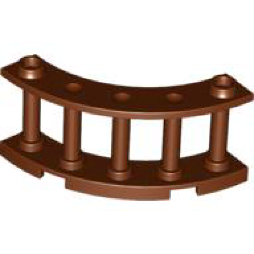 Деталь LEGO 30056 Fence 4 x 4 x 2 Quarter Round Spindled with 2 Studs - Reddish Brown
