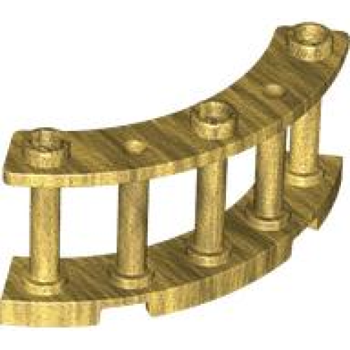 Деталь LEGO 21229 Fence 4 x 4 x 2 Quarter Round Spindled with 3 Studs - Pearl Gold