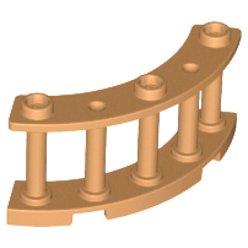 Деталь LEGO 21229 Fence 4 x 4 x 2 Quarter Round Spindled with 3 Studs - Medium Nougat