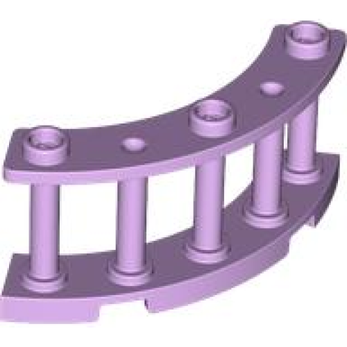 Деталь LEGO 21229 Fence 4 x 4 x 2 Quarter Round Spindled with 3 Studs - Lavender