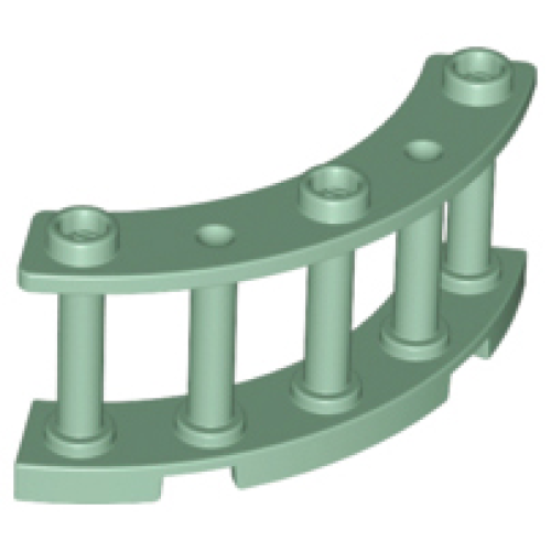 Деталь LEGO 21229 Fence 4 x 4 x 2 Quarter Round Spindled with 3 Studs - Sand Green