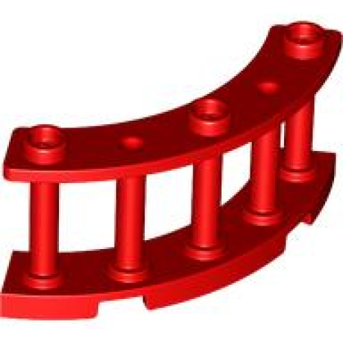 Деталь LEGO 21229 Fence 4 x 4 x 2 Quarter Round Spindled with 3 Studs - Red