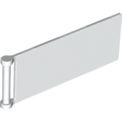 Flag 7 x 3 with Bar Handle - White