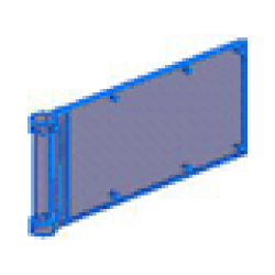 Flag 7 x 3 with Bar Handle - Trans-Dark Blue