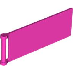 Flag 7 x 3 with Bar Handle - Dark Pink