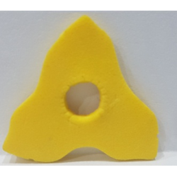 Foam Scala Flower Medium 4 x 4 with 3 Petals and Hole - Yellow