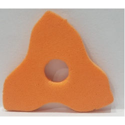 Foam Scala Flower Medium 4 x 4 with 3 Petals and Hole - Orange