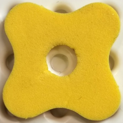 Foam Scala Flower Medium 4 x 4 with 4 Petals and Hole - Yellow
