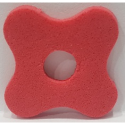 Foam Scala Flower Medium 4 x 4 with 4 Petals and Hole - Red