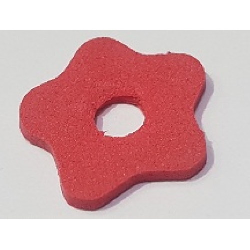 Деталь LEGO bb0232 Foam Scala Flower Small 3 x 3 with Hole, Type 2 - Red
