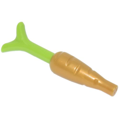 Деталь LEGO 33172c03 Carrot with Lime Top (33172 / 33183) - Pearl Gold