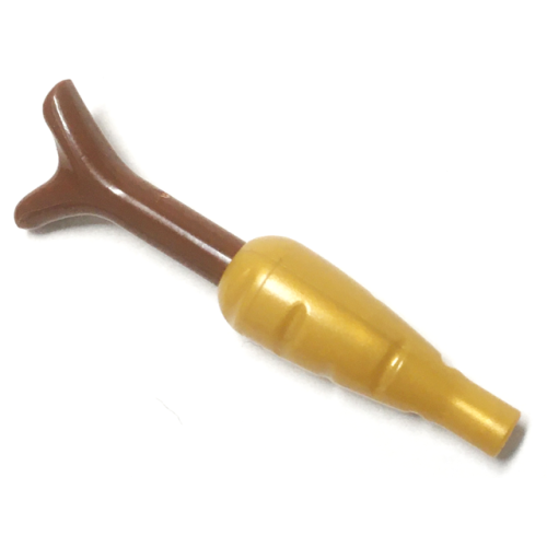 Деталь LEGO 33172c02 Carrot with Reddish Brown Top (33172 / 33183) - Pearl Gold