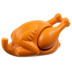 Turkey (Type 1) with Drumsticks 20mm with Round Opening on Back (33048 / 33057) - Earth Orange