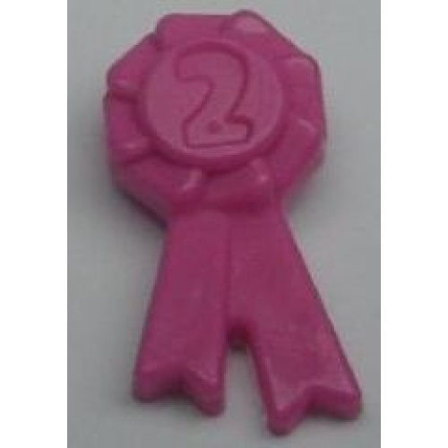 Деталь LEGO 92355f Friends Accessories Award Ribbon with Number 2 - Dark Pink
