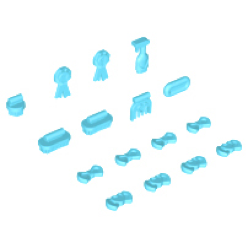 Деталь LEGO 92355 Friends Accessories, Animal Show and Grooming Supplies, 16 in Bag (Multipack) - Medium Azure